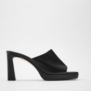 Zara Heeled Platform Mules
